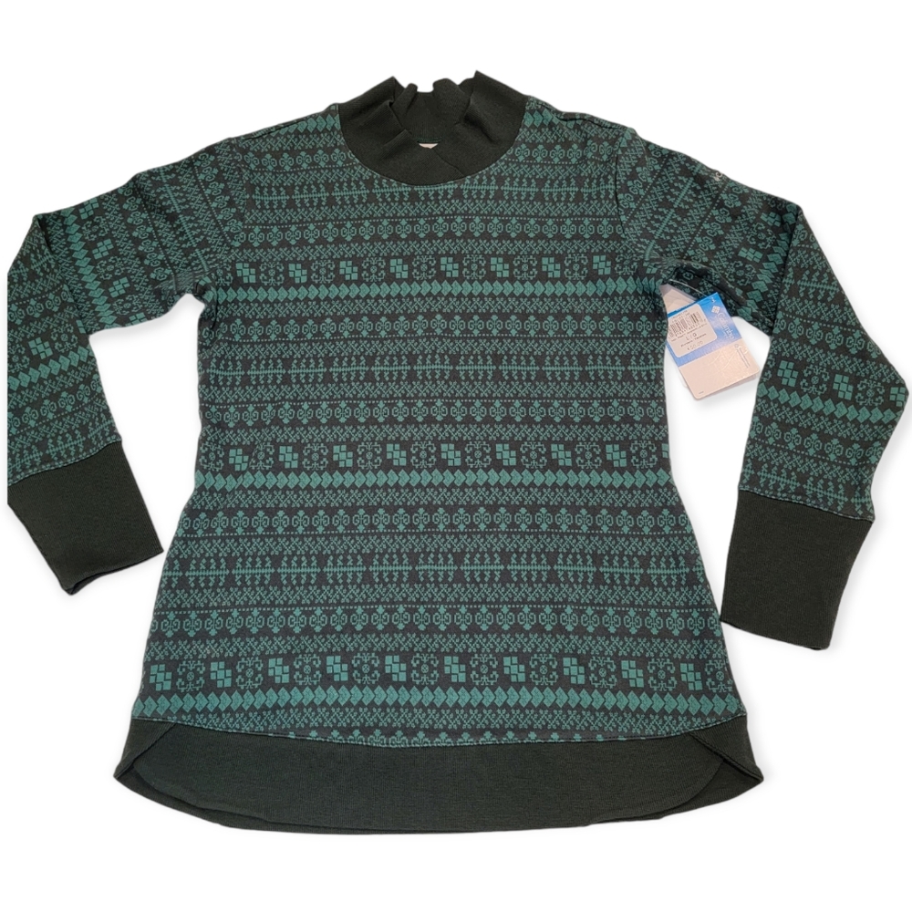 Columbia Holly Peak Jacquard Long Sleeve Shirt Green Mix Size Large NWT!